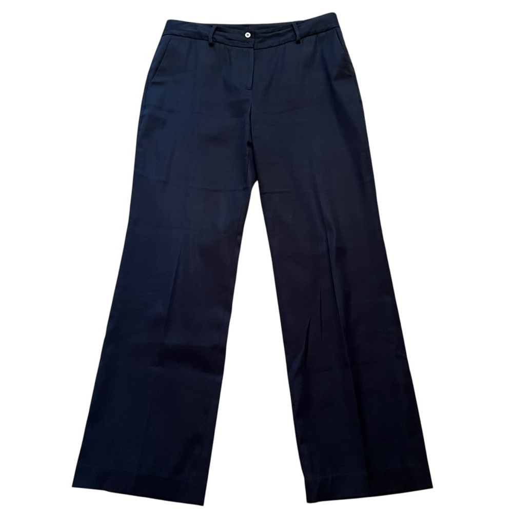Brooks Brothers Country Club Navy Blue Cotton Sateen Straight Leg Pant 10